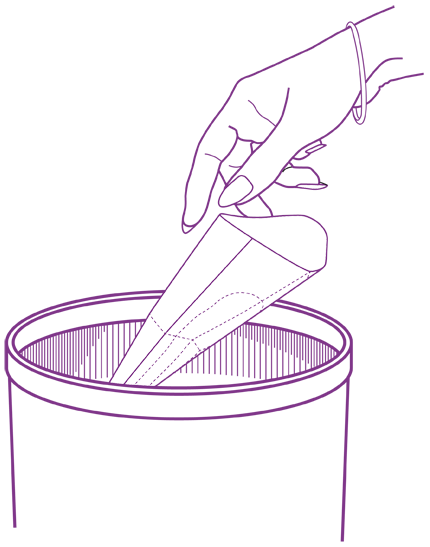 disposing wee in a waste basket